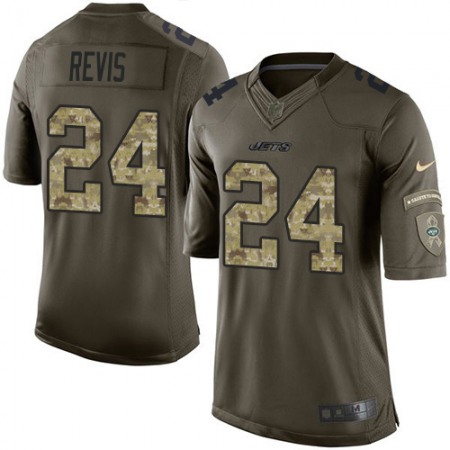 Nike Jets #24 Darrelle Revis Green Men's Stitched NFL Limited 2015 Salute To Service Jersey