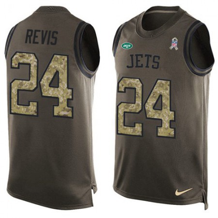 Nike Jets #24 Darrelle Revis Green Men's Stitched NFL Limited Salute To Service Tank Top Jersey