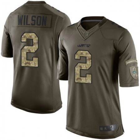 Nike Jets #2 Zach Wilson Green Men's Stitched NFL Limited 2015 Salute To Service Jersey