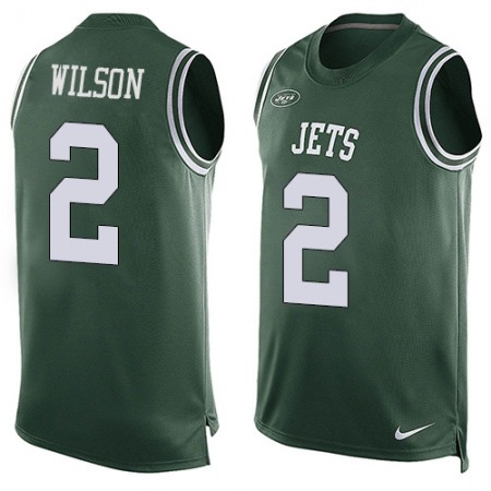 Nike Jets #2 Zach Wilson Green Team Color Men's Stitched NFL Limited Tank Top Jersey