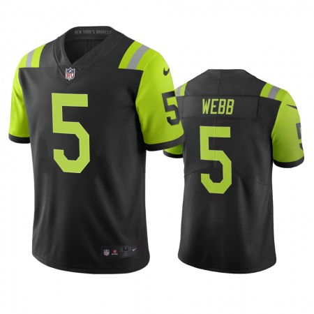 New York Jets #5 Davis Webb Black Green Vapor Limited City Edition NFL Jersey