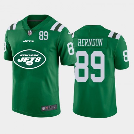 New York Jets #89 Chris Herndon Green Men's Nike Big Team Logo Player Vapor Limited NFL Jersey