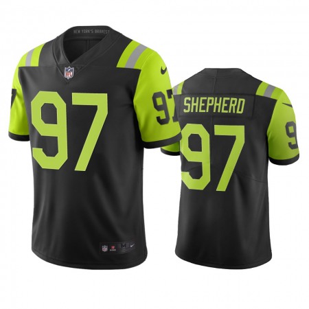 New York Jets #97 Nathan Shepherd Black Green Vapor Limited City Edition NFL Jersey