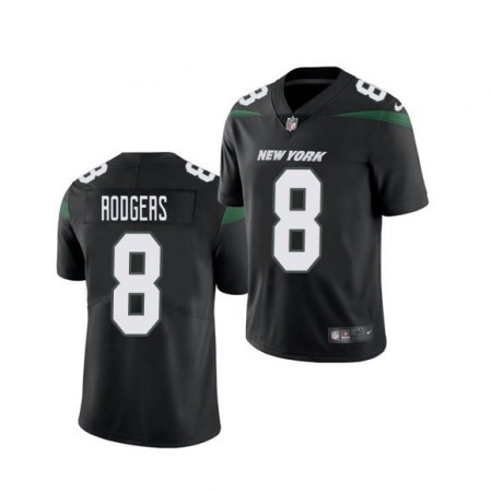 Nike Jets #8 Aaron Rodgers Black Alternate Men's Stitched NFL Vapor Untouchable Limited Jersey