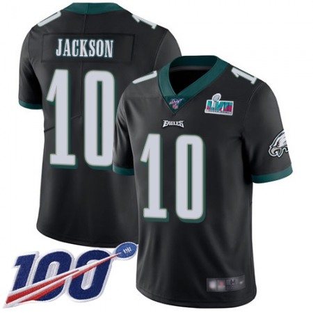 Nike Eagles #10 DeSean Jackson Black Super Bowl LVII Patch Alternate Men's Stitched NFL 100th Season Vapor Limited Jersey