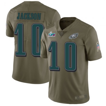 Nike Eagles #10 DeSean Jackson Olive Super Bowl LVII Patch Men's Stitched NFL Limited 2017 Salute To Service Jersey