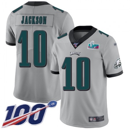 Nike Eagles #10 DeSean Jackson Silver Super Bowl LVII Patch Men's Stitched NFL Limited Inverted Legend 100th Season Jersey
