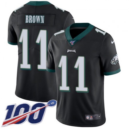 Nike Eagles #11 A.J. Brown Black Alternate Men's Stitched NFL 100th Season Vapor Untouchable Limited Jersey