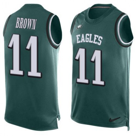 Nike Eagles #11 A.J. Brown Green Team Color Men's Stitched NFL Limited Tank Top Jersey