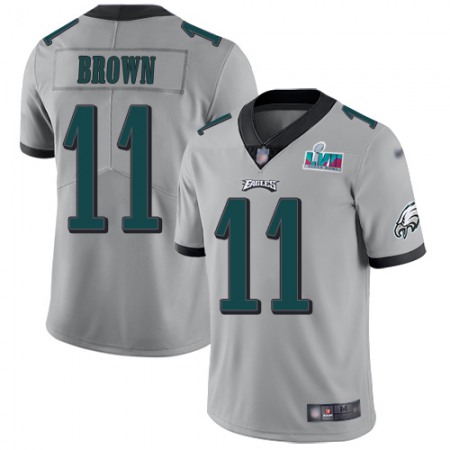 Nike Eagles #11 A.J. Brown Silver Super Bowl LVII Patch Men's Stitched NFL Limited Inverted Legend Jersey