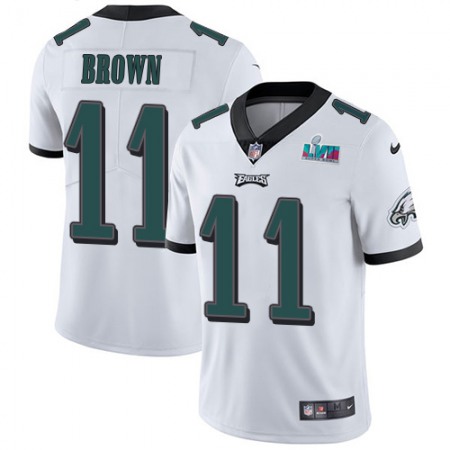 Nike Eagles #11 A.J. Brown White Super Bowl LVII Patch Men's Stitched NFL Vapor Untouchable Limited Jersey