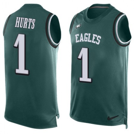 Nike Eagles #1 Jalen Hurts Green Team Color Men's Stitched NFL Limited Tank Top Jersey