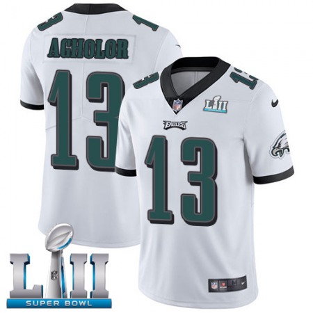 Nike Eagles #13 Nelson Agholor White Super Bowl LII Men's Stitched NFL Vapor Untouchable Limited Jersey