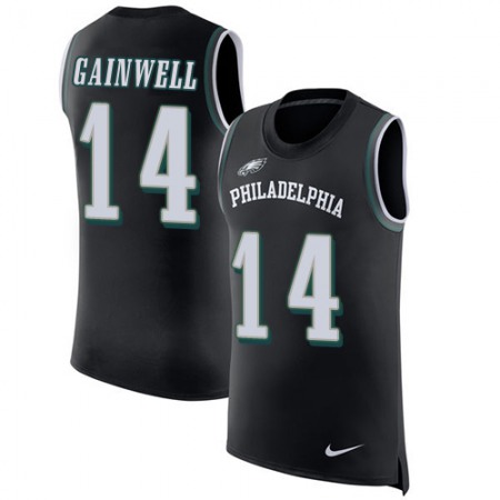 Nike Eagles #14 Kenneth Gainwell Black Alternate Men's Stitched NFL Limited Rush Tank Top Jersey