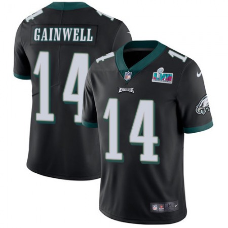Nike Eagles #14 Kenneth Gainwell Black Alternate Super Bowl LVII Patch Men's Stitched NFL Vapor Untouchable Limited Jersey
