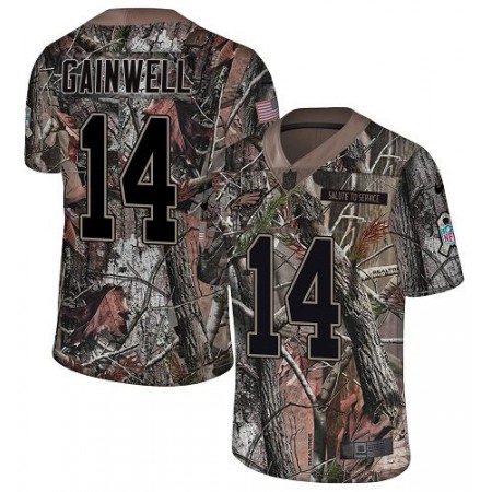 Nike Eagles #14 Kenneth Gainwell Camo Men's Stitched NFL Limited Rush Realtree Jersey