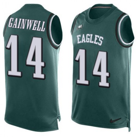 Nike Eagles #14 Kenneth Gainwell Green Team Color Men's Stitched NFL Limited Tank Top Jersey