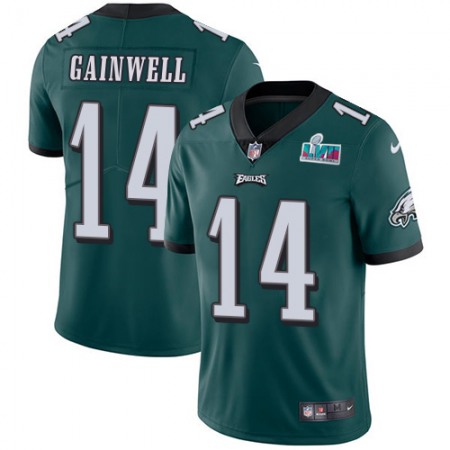 Nike Eagles #14 Kenneth Gainwell Green Team Color Super Bowl LVII Patch Men's Stitched NFL Vapor Untouchable Limited Jersey