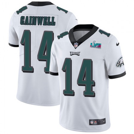 Nike Eagles #14 Kenneth Gainwell White Super Bowl LVII Patch Men's Stitched NFL Vapor Untouchable Limited Jersey