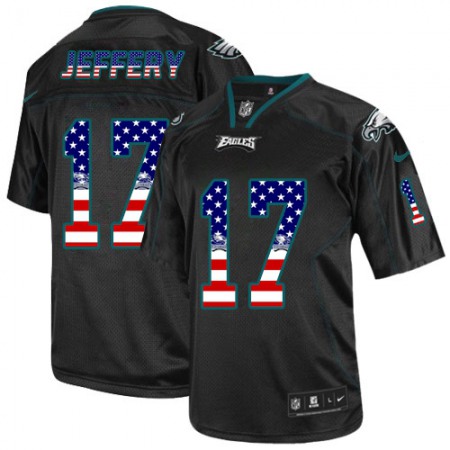 Nike Eagles #17 Alshon Jeffery Black Men's Stitched NFL Elite USA Flag Fashion Jersey