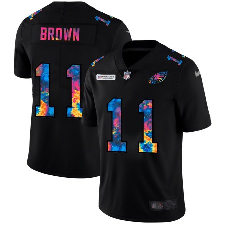Philadelphia Eagles #11 A.J. Brown Men's Nike Multi-Color Black 2020 NFL Crucial Catch Vapor Untouchable Limited Jersey