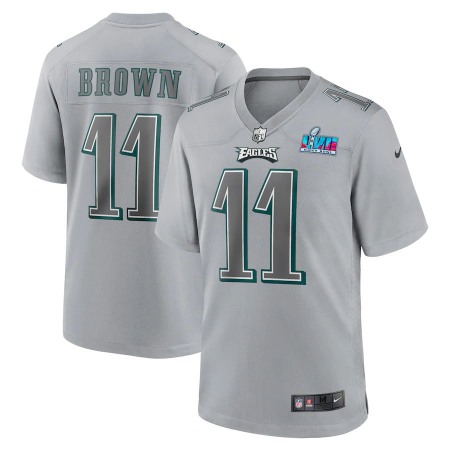 Philadelphia Eagles #11 A.J. Brown Nike Men's Super Bowl LVII Patch Atmosphere Fashion Game Jersey - Gray