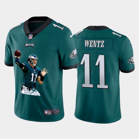 Philadelphia Eagles #11 Carson Wentz Men's Nike Player Signature Moves 3 Vapor Limited NFL Jersey Green