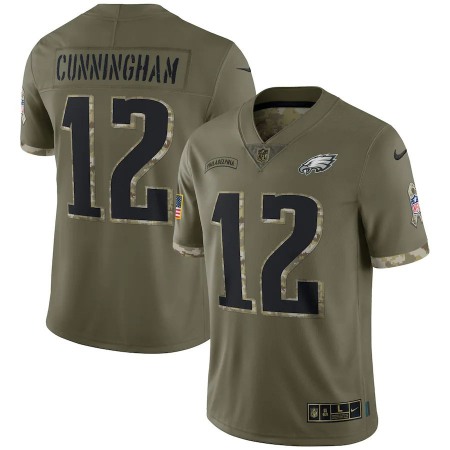 Philadelphia Eagles #12 Randall Cunningham Nike Men's 2022 Salute To Service Limited Jersey - Olive