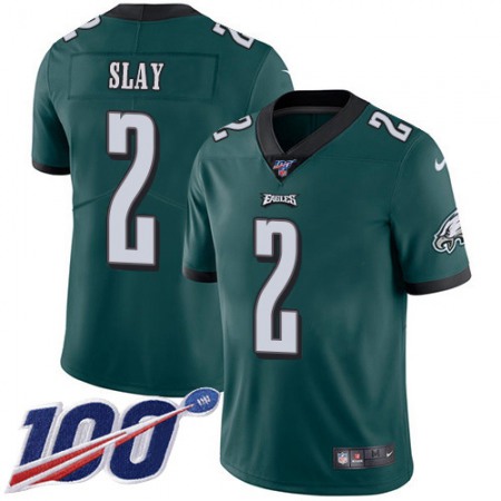 Nike Eagles #2 Darius Slay Green Team Color Men's Stitched NFL 100th Season Vapor Untouchable Limited Jersey