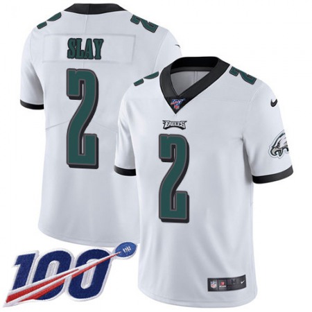 Nike Eagles #2 Darius Slay White Men's Stitched NFL 100th Season Vapor Untouchable Limited Jersey