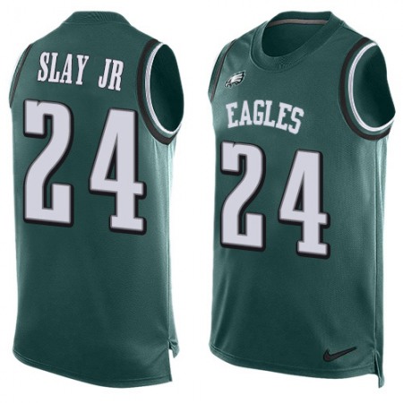 Nike Eagles #24 Darius Slay Jr Green Team Color Men's Stitched NFL Limited Tank Top Jersey