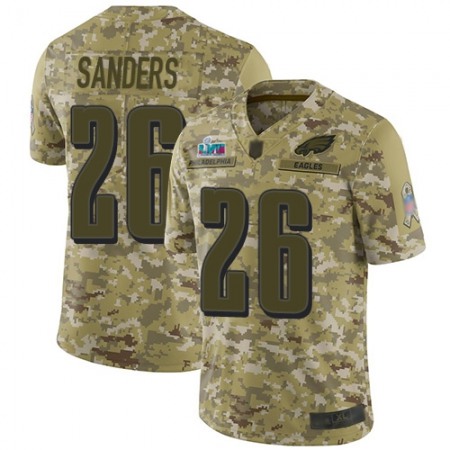 Nike Eagles #26 Miles Sanders Camo Super Bowl LVII Patch Men's Stitched NFL Limited 2018 Salute To Service Jersey