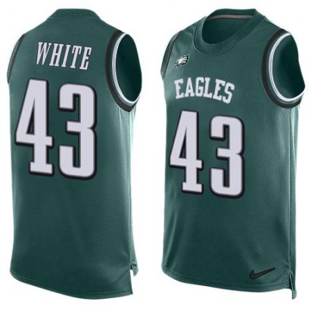 Nike Eagles #43 Kyzir White Green Team Color Men's Stitched NFL Limited Tank Top Jersey