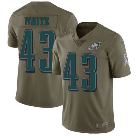 Nike Eagles #43 Kyzir White Olive Men's Stitched NFL Limited 2017 Salute To Service Jersey