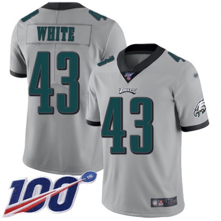 Nike Eagles #43 Kyzir White Silver Men's Stitched NFL Limited Inverted Legend 100th Season Jersey