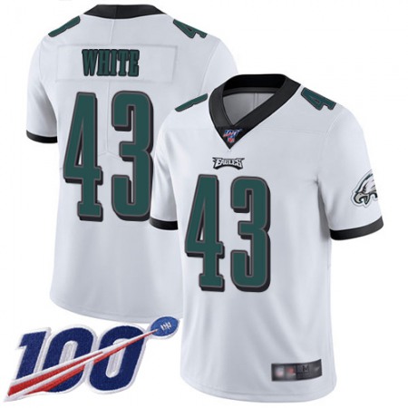 Nike Eagles #43 Kyzir White White Men's Stitched NFL 100th Season Vapor Untouchable Limited Jersey