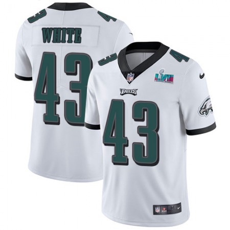 Nike Eagles #43 Kyzir White White Super Bowl LVII Patch Men's Stitched NFL Vapor Untouchable Limited Jersey