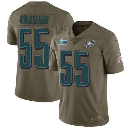 Nike Eagles #55 Brandon Graham Olive Super Bowl LVII Patch Men's Stitched NFL Limited 2017 Salute To Service Jersey