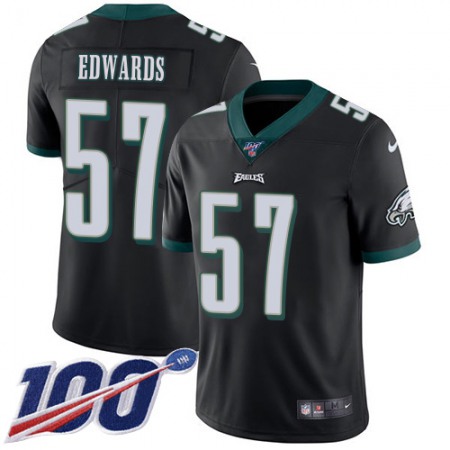 Nike Eagles #57 T. J. Edwards Black Alternate Men's Stitched NFL 100th Season Vapor Untouchable Limited Jersey