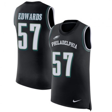 Nike Eagles #57 T. J. Edwards Black Alternate Men's Stitched NFL Limited Rush Tank Top Jersey