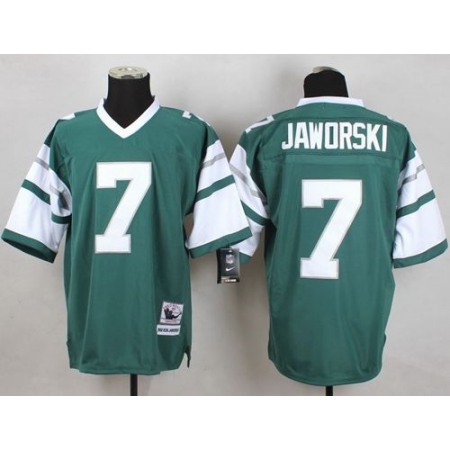 Mitchell And Ness Eagles #7 Ron Jaworski Green Stitched Throwback NFL Jersey