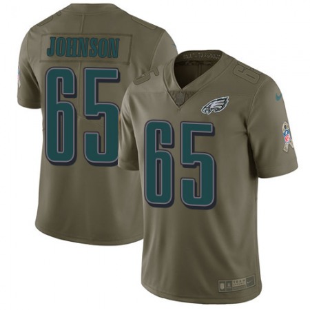 Nike Eagles #65 Lane Johnson Olive Men's Stitched NFL Limited 2017 Salute To Service Jersey