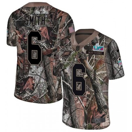 Nike Eagles #6 DeVonta Smith Camo Super Bowl LVII Patch Men's Stitched NFL Limited Rush Realtree Jersey