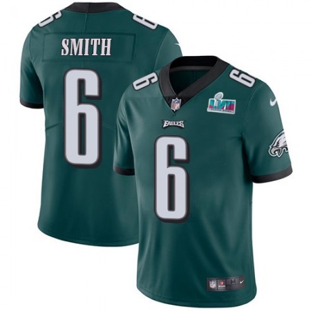 Nike Eagles #6 DeVonta Smith Green Team Color Super Bowl LVII Patch Men's Stitched NFL Vapor Untouchable Limited Jersey