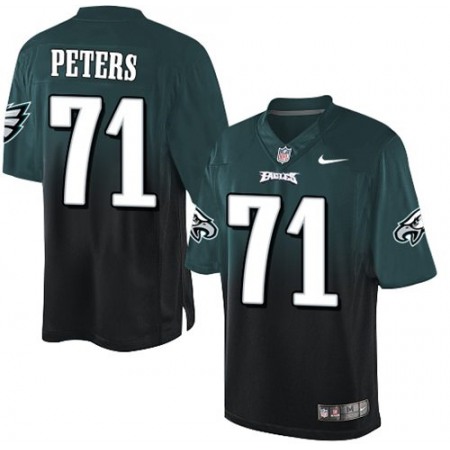 Nike Eagles #71 Jason Peters Midnight Green/Black Men's Stitched NFL Elite Fadeaway Fashion Jersey