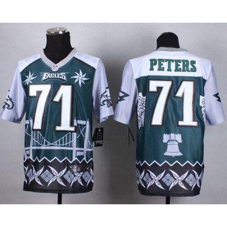 Nike Eagles #71 Jason Peters Midnight Green Men's Stitched NFL Elite Noble Fashion Jersey