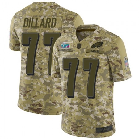 Nike Eagles #77 Andre Dillard Camo Super Bowl LVII Patch Men's Stitched NFL Limited 2018 Salute To Service Jersey
