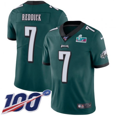 Nike Eagles #7 Haason Reddick Green Team Color Super Bowl LVII Patch Men's Stitched NFL 100th Season Vapor Untouchable Limited Jersey