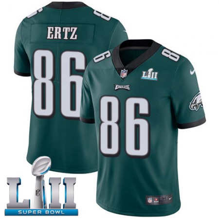 Nike Eagles #86 Zach Ertz Midnight Green Team Color Super Bowl LII Men's Stitched NFL Vapor Untouchable Limited Jersey