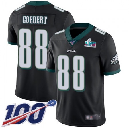 Nike Eagles #88 Dallas Goedert Black Super Bowl LVII Patch Alternate Men's Stitched NFL 100th Season Vapor Limited Jersey